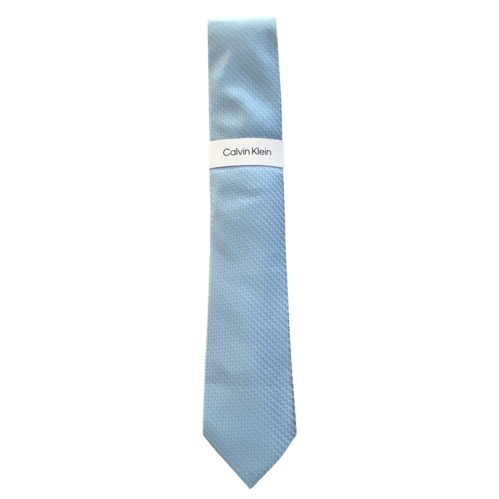 Calvin Klein Men's Tie Texture Track Solid Tie 3" Neon Aqua One Size NEW